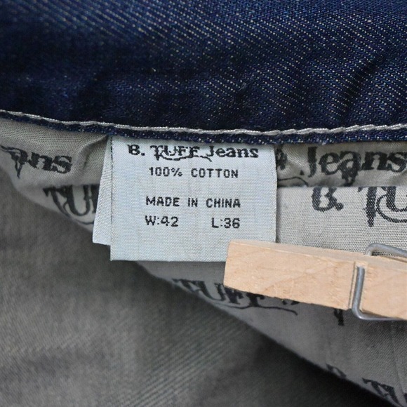 B Tuff 42 x 32 Country Road Bootcut Dark Wash Bold Stitch‎ Denim Jeans - Picture 4 of 7